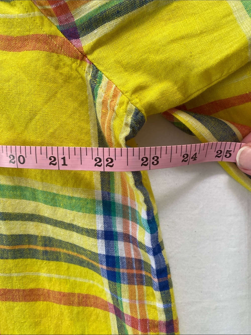 Lauren Ralph Lauren Bright Yellow Multicolor Plaid Button-Down Shirt - Picture 5 of 8